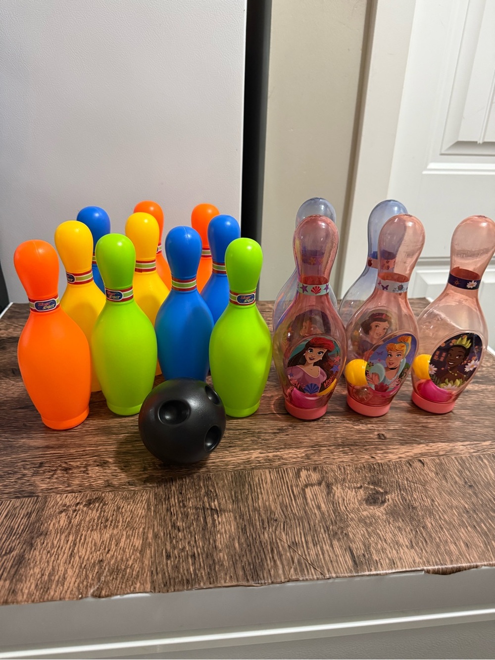 Kids Plastic Bowling Set with Disney Princess they light as they bump
